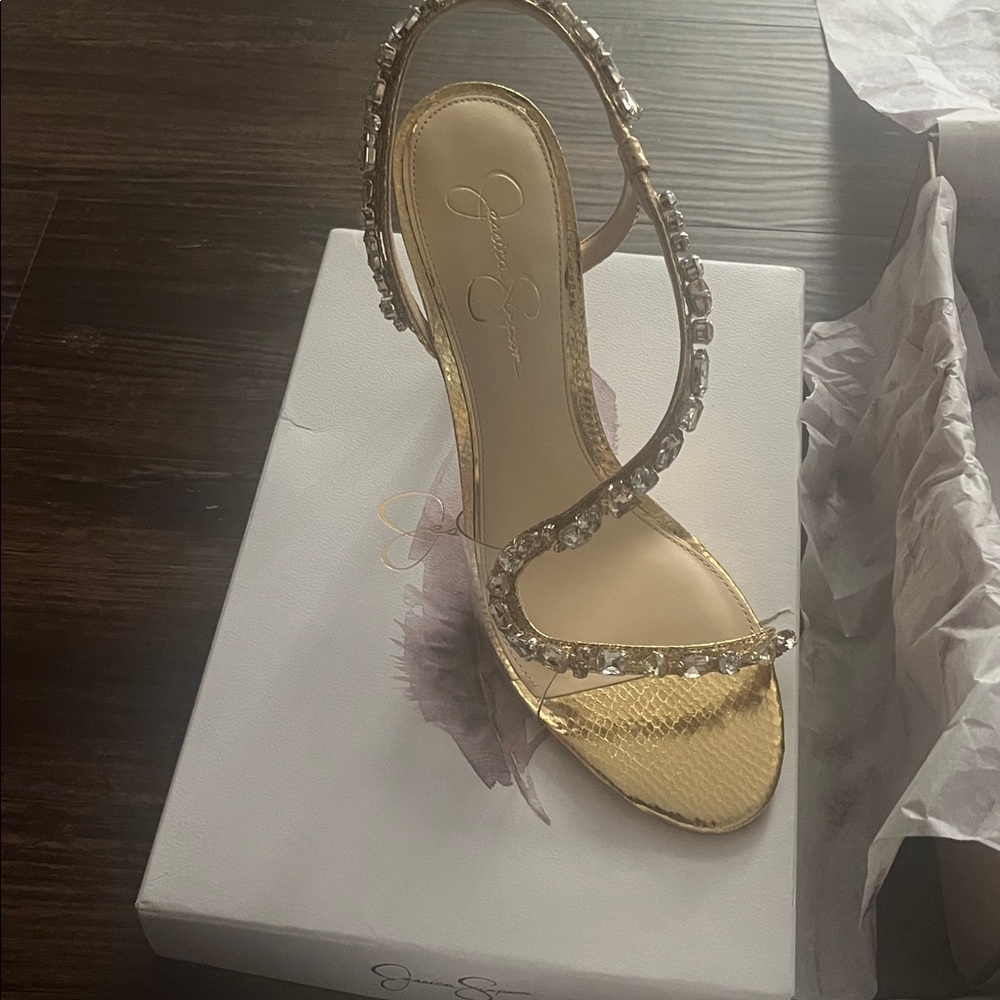 Jessica Simpson Gold Embellished Sandals